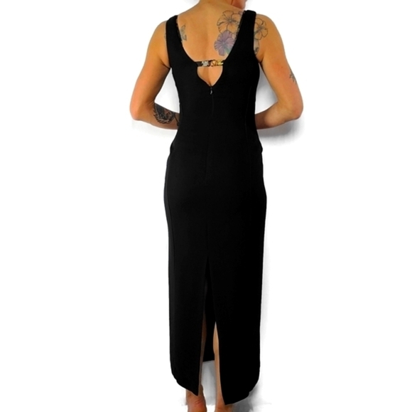 Nicole Miller NYC Long Sheath Dress Size 4 Black - Picture 4 of 6